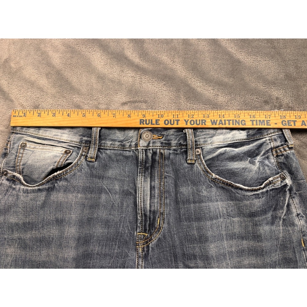 American Eagle Original Straight Jeans Mens 36x34 Blue Denim Fade - Picture 11 of 11